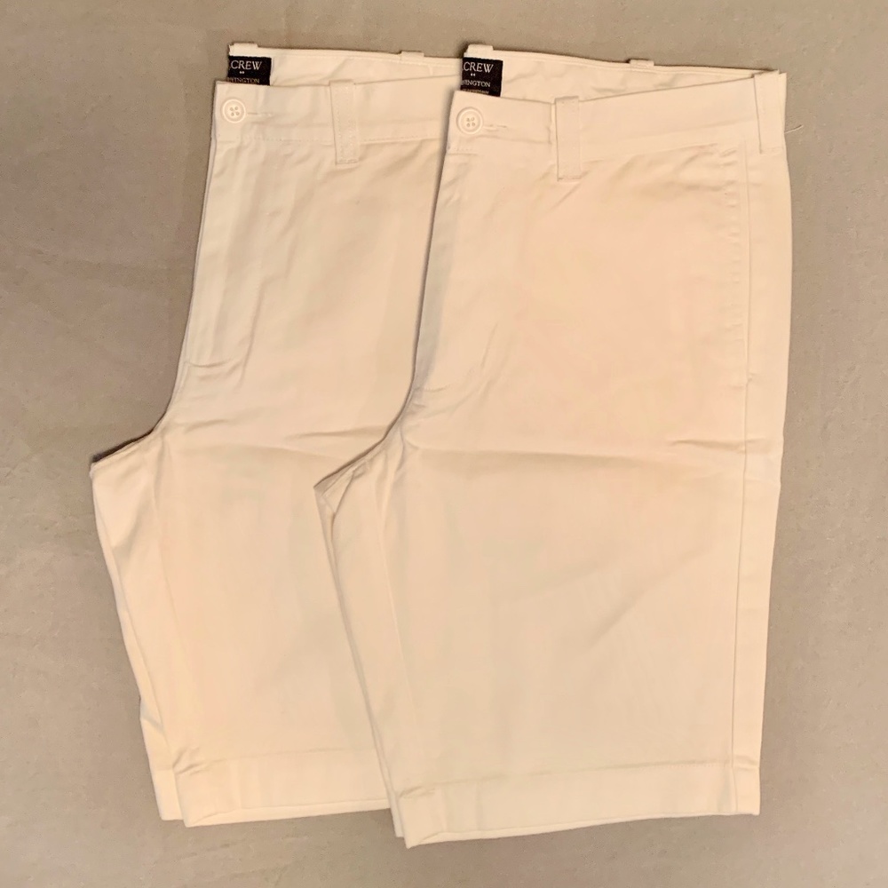 (2) J.Crew 11" Chino Shorts White Golf